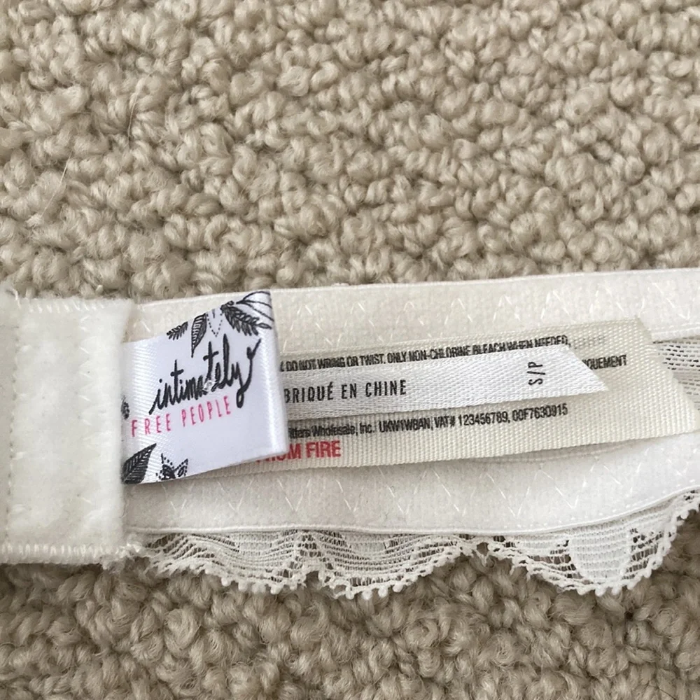 NEW Free People Intimately Bralette Halter Style Lacy White Cream Sheer S NWOT